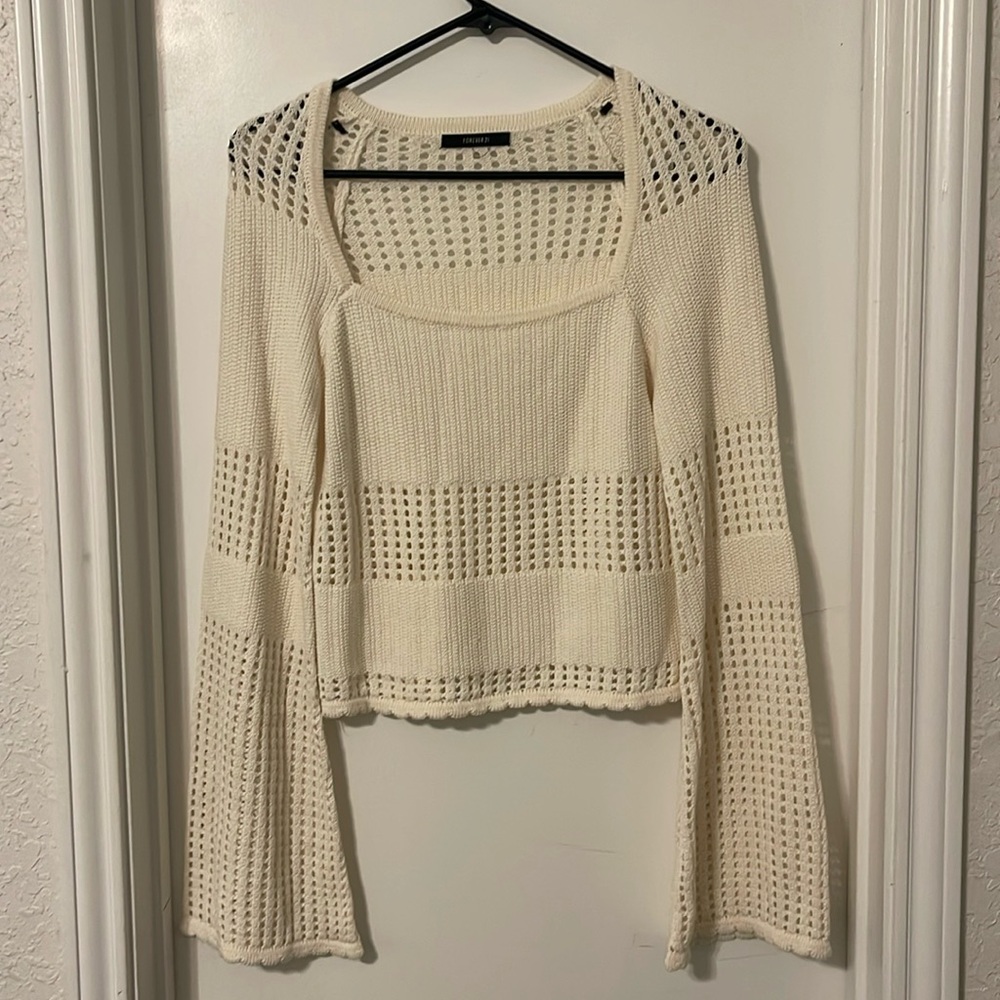 Forever 21 Crochet Flared Long Sleeve
